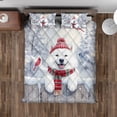 thumbnail image 4 of Playful Samoyed Welcomes Winter Snowy Day with Cardinal Bird Quilt Bedding Set Siberian Sammy Dog Lover 1 Blanket Bed Cover 2 Pillowcases - 12017, 4 of 5