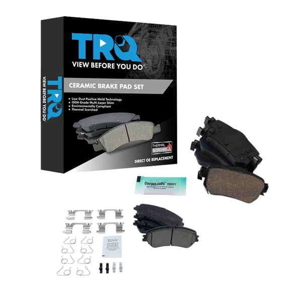 TRQ Front and Rear Brake Pad Set Ceramic Fits 2018-2020 Nissan Rogue 2019-2021 Rogue Sport