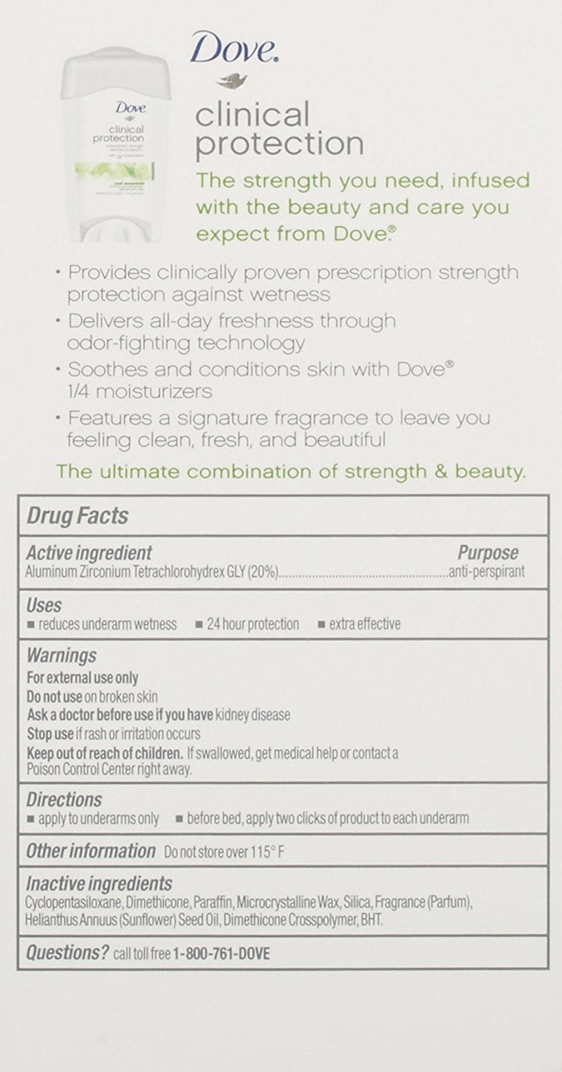 2 Pack Dove Clinical Protection Anti-Perspirant Deodorant Cool Essentials 1.70oz
