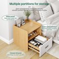 thumbnail image 4 of Sybels Wooden Nightstand Bedside Table with Dual Storage, Open Shelf & Drawer Nightstand for Sofa or Bedroom, 4 of 6