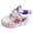 Purple, variant on Light up Shoes for Girls Cute Cartoon Trendy Color Block Flat Sneakers Hook and Loop Lace up Casual Skate Shoes White 7 Toddler