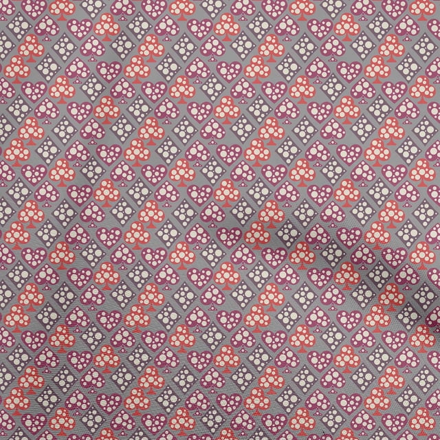 oneOone Rayon Gray Fabric Poker Card Craft Projects Decor Fabric Printed By The Yard 56 Inch Wide