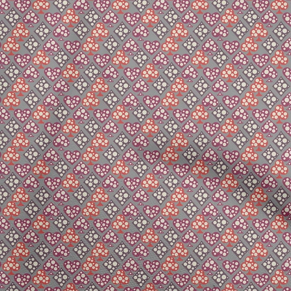 oneOone Viscose Chiffon Gray Fabric Poker Card Sewing Material Print Fabric By The Yard 42 Inch Wide