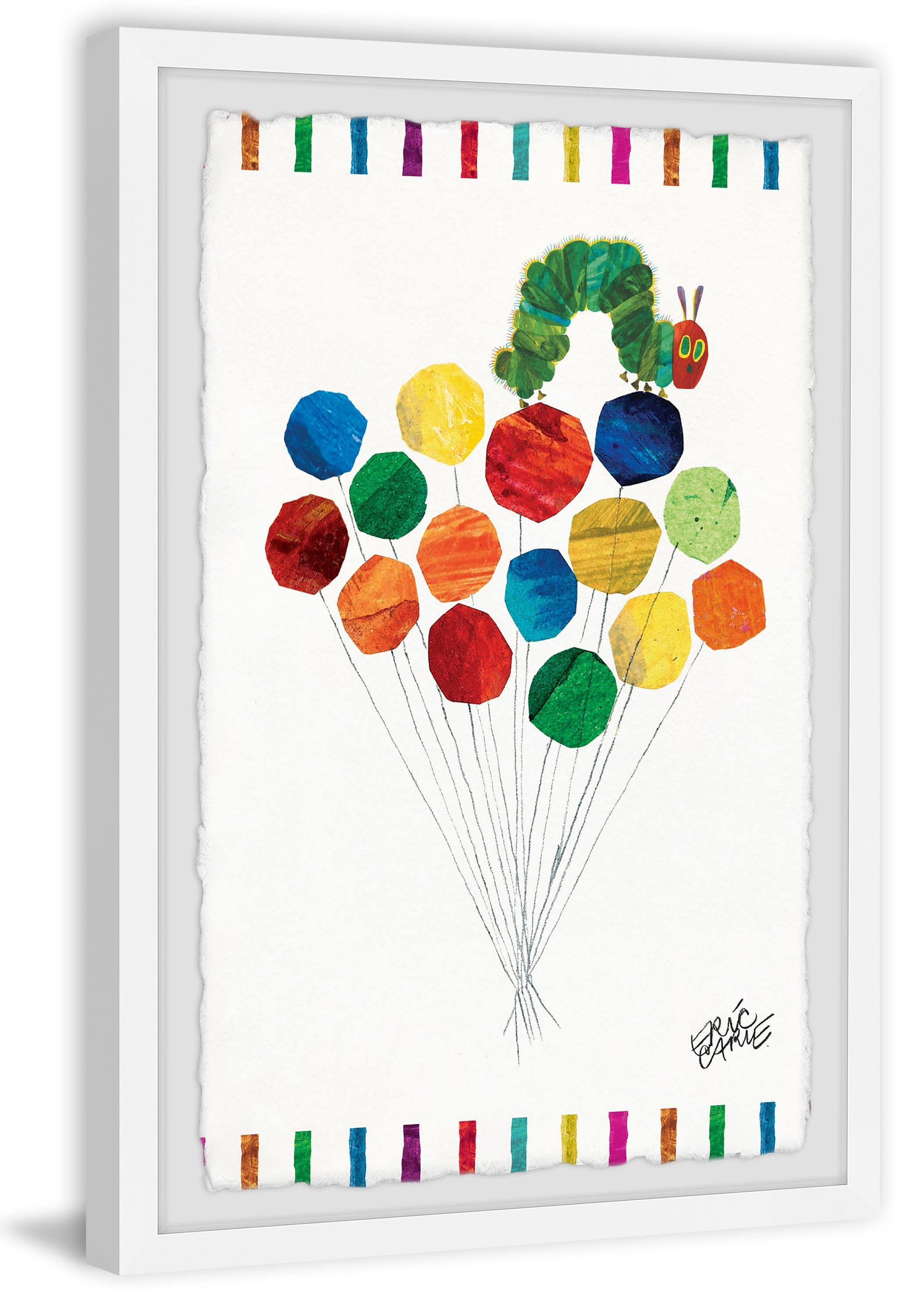 Marmont Hill Caterpillar On Balloons By Eric Carle Framed Wall Art, 16.00" x 1.50"