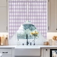 thumbnail image 2 of Swag Curtain Valances Lavender Buffalo Check Plaid Swag Valances for Kitchen Windows Farmhouse Style Short Topper Curtains Valance Tier Pair for Kitchen Bedroom Living Room Bathroom 28"x36", 2 of 8
