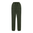 thumbnail image 5 of ZHYou Fleece Sweatpants for Women Soft Warm Casual Joggers with Pockets Elastic Drawstring Waist,Army Green,Size M, 5 of 7