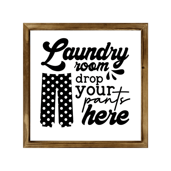 Laundry Room Sign 8x8 Inch, Rustic Farmhouse Decor Home Sign, Wall Decorations Living Room, Modern Farmhouse Wall Decor, Laundry Sign and Laundry Room Decor with Solid Wood Frame