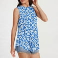 thumbnail image 5 of Hvot&aat Women's Printed Sleeveless Vest Summer Casual Crew Neck Flowy Pullover Loose Fit Vacation Clothing, 5 of 6