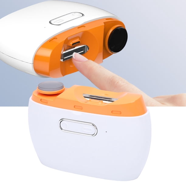 Pulidor Eléctrico Para Uñas, Cortaúñas Automático 3 En 1, Cortador De Uñas, 2 Velocidades Ajustables Para Uso Doméstico, Naranja Y