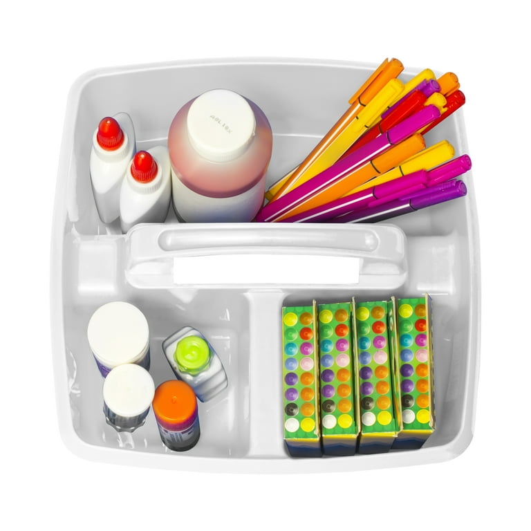Pen+Gear Plastic Caddy, Craft and Hobby Organizer, Arctic White 