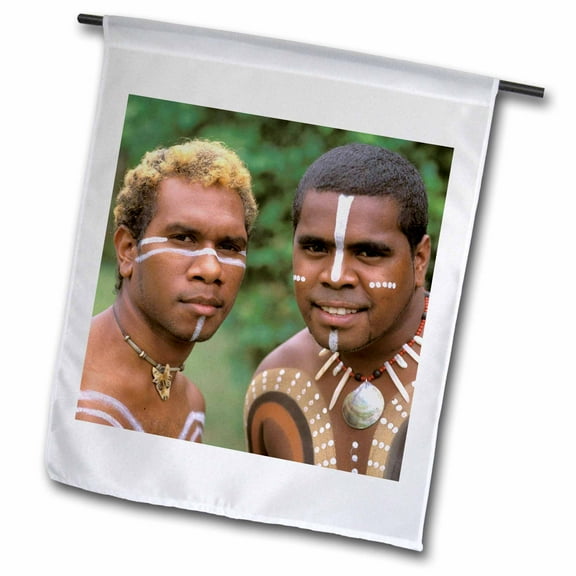 3dRose, Australia, Queensland, Aboriginal Natives -AU01 BBA0087 - Bill Bachmann, 18 x 27 inch Garden Flag