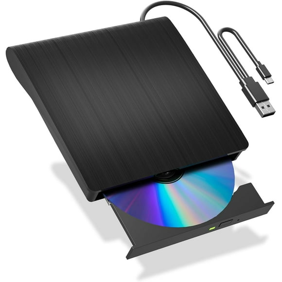 PinesC External Bluray Drive Burner,BD CD DVD Reader and Writter Optical Drive Player W/USB3.0 and Type C Port for PC and Laptop,Compatible with Windows XP/7/8/10/11, Mac OS