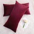 thumbnail image 3 of Unique Bargains 2-Pack Solid Velvet Decorative Throw Pillow Covers Burgundy 16"x31", 3 of 8