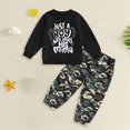thumbnail image 2 of KPOPLK Toddler Kids Baby Boy Fall Outfits 18 24 Months 2T 3T 4T 5T 6T Letter Print Long Sleeve Tops Pants Winter Clothes Sets Dark Gray Size 2-3 Years, 2 of 4