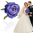 thumbnail image 2 of Mini Rose Heads Artificial Flowers Bouquet Silk Roses Flowers Bunches Bulk Faux Flower Arrangement for Home Valentines Wedding Table Centerpieces Party Decor, 1Pc, Multicolor(Purple,2.7x2.7"), 2 of 9