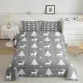thumbnail image 2 of jejeloiu Cartoon Xmas Reindeer Full Size Comforter Sets,Merry Christmas Tree Bedding Comforter Set,Gray White Snowflake Bedding Sets For Teens,Ultra Soft Home Decor Reversible,3 Pieces, 2 of 8