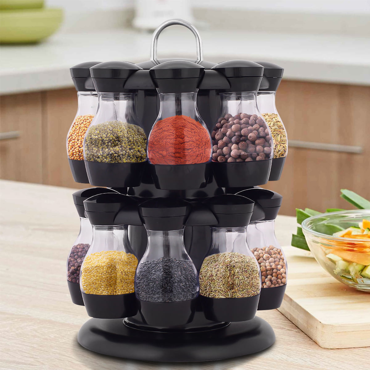 Spices And Seasonings Sets, Revolving Countertop Spice Rack With 6 Spice  Jars, Spice Tower Organizer For Countertop Or Cabinet, Multifunctional  Rotating Seasoning Organizer, Kitchen Accessaries ( Jars, Rack) - Temu