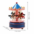 thumbnail image 2 of Carousel Music Box with Horse Cake Decoration, Pink and Blue Starry Design, for Birthday and Christmas Cake Decorations, 2 of 4