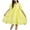 Yellow, variant on ZACPNCV Girls Short Sleeve Pleated Waist Solid Color Loose Casual Midi Dress Yellow 6-7 Years