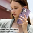 thumbnail image 3 of Dteck for iPhone 11 Case, iPhone 11 Wallet Case with 9 Card Slots, PU Leather Magnetic Flip Zipper Purse Wristlet Strap Crossbody Lanyard Kickstand Phone Case 6.1 Inch,Purple, 3 of 9