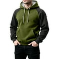 thumbnail image 2 of CONZONE Men's Hoodies Long Sleeve Pullover Hoodie for Men Patchwork Color Workout Hooded Sweatshirts With Pocket, 2 of 6