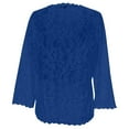 thumbnail image 6 of Womens Cardigan Sweaters Casual Solid Color Lace Cover Up Open Front Tops Long Sleeve V Neck Slimming Women's Sweaters Blue M, 6 of 6