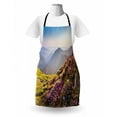 thumbnail image 3 of Landscape Apron, Pink Rhododendron Flowers Field with Mountains and Sun Spring Feels, Unisex Kitchen Bib with Adjustable Neck for Cooking Gardening, Adult Size, Multicolor, by Ambesonne, 3 of 4