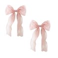 thumbnail image 2 of 2 Pack French Silky Bow Curtain Tiebacks, Elegant Lace Ribbon for Sheer Curtains Decorative Curtain Rope Accessories for Bedroom Living Room Wedding Decor (Pink,2pcs), 2 of 6