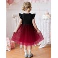 thumbnail image 4 of Arshiner Toddler Lace Tutu Dresses Ruffle Sleeve 3 Layers Tulle Flower Wedding Birthday Summer Dress, 4 of 6