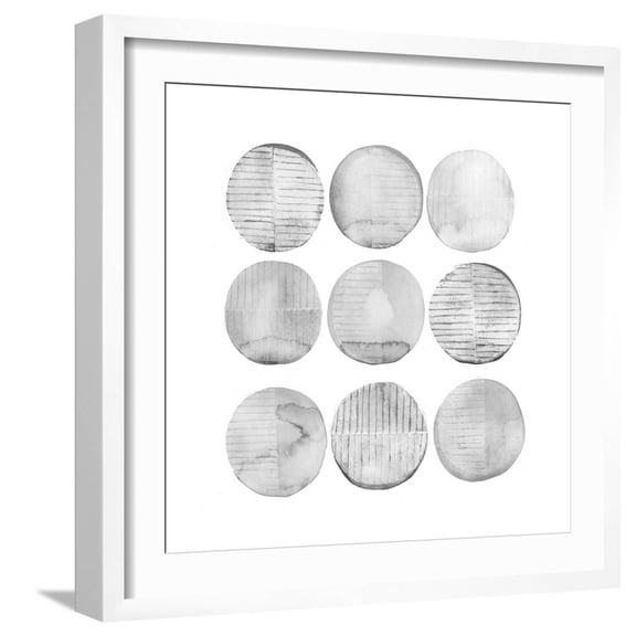 Art.com Soft Circles II Art Print by Grace Popp, White Frame Wall Art, 21" x 21"