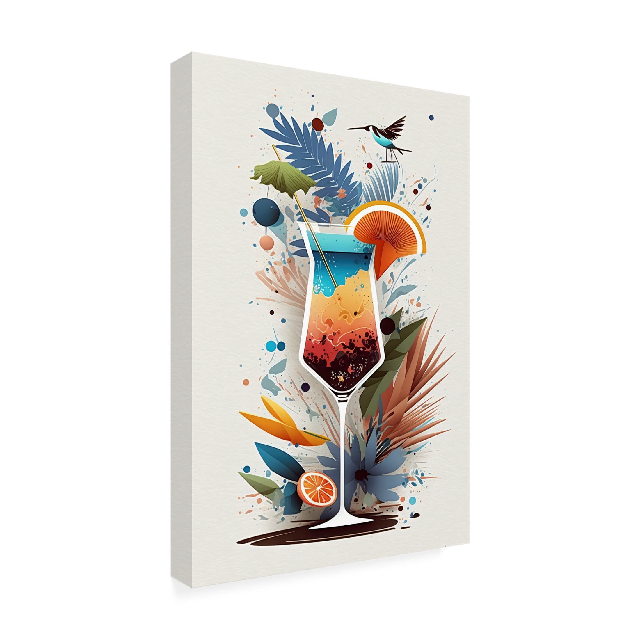 Canvas Wall Art - Ray Heere 'Mid Century Cocktails And Drinks 25' Wall Art for Living Room, Bedroom, or Office Décor by Trademark Fine Art - 12 x 19 Inches