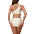 thumbnail image 3 of INSPIRE CHIC Women's One Shoulder Elegant Bikini Sets, 2 Piece Push Up Top Tummy Control Bottom Swimwear Bathing Suits Large White, 3 of 5
