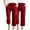 Wine, variant on SwiftWear 2 Piece Women's Linen-Cotton Capris Solid Drawstring Waist, Loose Straight-Leg with Pockets | Casual & Loungewear | Sizes S-3XL