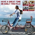 thumbnail image 5 of Linor Adult Tricycle with Rear Seats, 20" 3-Wheel, Front and Rear Baskets, Trike for Seniors, Red, 5 of 9