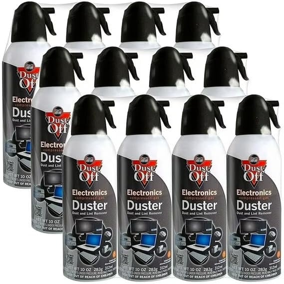 12 Pack | Dust-Off Disposable Compressed Gas Duster, 10 oz Cans