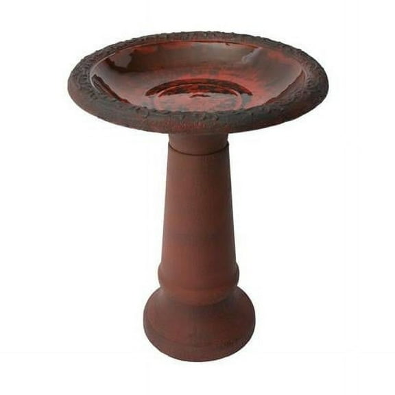 Algreen 41550 20 x 25 in. Birdbath, Red Marble