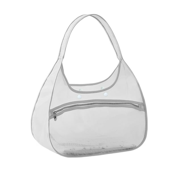 Bolsa de transporte para mascotas de nailon transparente, plegable, de mano, para gatos, de 55 x 33 x 19 cm, portátil, para viajes, 1 unidad Yulucky