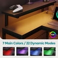 thumbnail image 4 of Bestier L Shaped Gaming Desk with LED Lights & Power Outlets, 58'' Reversible Computer Corner Desk with Shelves, Carbon Fiber Black Home Office Workstation with Monitor Stand & Headphone Hook, 4 of 7