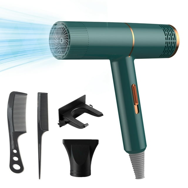 Hair Dryer with Blue Light Technology & Attachments - 400W Fast Drying Foldable Travel Blow Dryer for Salon Home Use, Overheat Protection