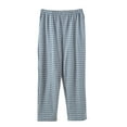 thumbnail image 5 of Plaid Pajama Pants for Men Couples Lounge Pants Winter Warm Plush Lined Sleepwear Elastic Cozy Unisex Home PJ Pants Grey M, 5 of 5