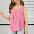 thumbnail image 2 of Gyujnb Girls Casual Sleeveless Solid Color Tank Top for Everyday Wear School and Outdoor Activities Stretchy Round Neck Tee for Kids,Size:4-5 Years, 2 of 6