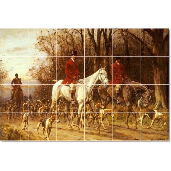 Ceramic Tile Mural-George Wright Horse Tile Mural Traditional Home Decorating. 25.5" w x 17" h using (24) 4.25 x 4.25 ceramic tiles