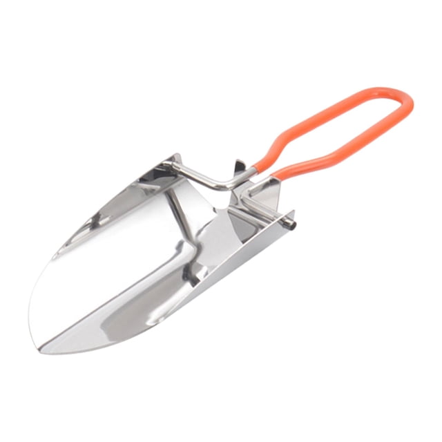 Paleta de jardinería plegable, pala de mano pequeña, agarre cómodo para el hogar, pala para acampar, Mini pala para macetas, siembra de granja al aire Naranja