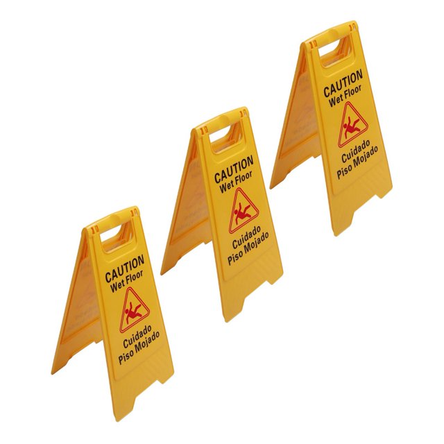 Floor Sign, Plastic Stability Foldable A Frame Wide Application Caution Wet Floor Sign for Outdoor