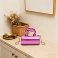 thumbnail image 6 of ROLKFUK Womens Metallic Pink Heart Shape Mini Shoulder Bag Crossbody Purse Lightweight Faux Leather Handbag with Zipper Pocket, 6 of 6
