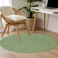 thumbnail image 5 of Vintage Forest Green Large Area Rugs for Bedroom Living Room, Soft Non Slip Carpet Bedside Rug, Farmhouse Retro Solid Color Linen Texture Round Floor Cover Kitchen Accent Rug 4' for Office, 5 of 9