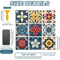 thumbnail image 2 of CHGCRAFT 36 Pcs 9 Styles Artistic Flowers Patten Tile Sticker Geometric Relief Flowers Shapes Wall Tile Stickers Waterproof Self Adhesive Stick on Decals for Kitchen Bathroom Wall Art 4×4 Inch, 2 of 7