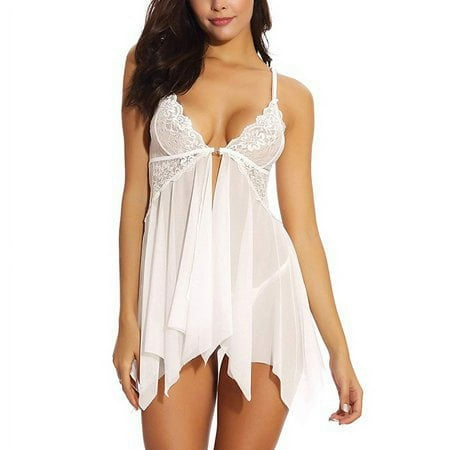 Viworld Womens Plus Size V-Neck Nightdress Sleepwear Lingerie Valentine s Day Gift