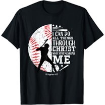 Baseball Players Teens Boys Christian Bible Verse T-Shirt Tshirt All Size S-5XL