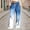 Blue, variant on LEBONYARD Pants for Women Plus Size,Women's Fashionable Striped Printed Drawstring Wide Leg Loose Casual Pocket Pants Black S